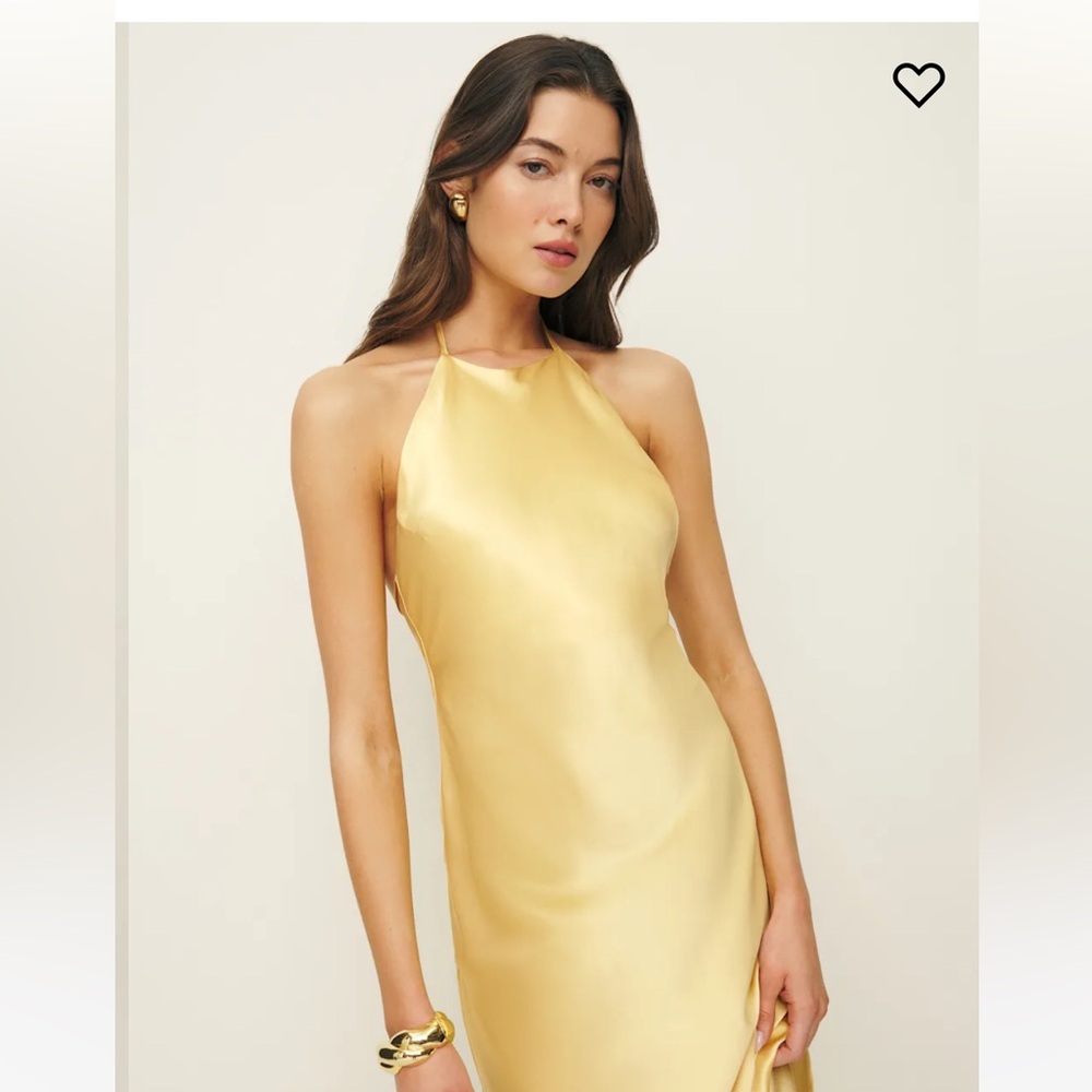 New with Tag Yellow Reformation Silk Gown in XSP